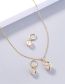 Fashion Gold Copper Paved Cat Eye Earring Necklace Set