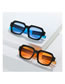 Fashion Black Frame Blue Film Pc Square Sunglasses