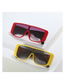 Fashion Gray Frame With Yellow Frame Pc Square One Piece Large Frame Sunglasses