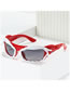 Fashion Gray Frame With Red Frame (white Circle) Pc Color Matching Distorted Sunglasses
