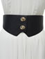 Fashion White Metal Buckle Leather Elastic Wide Waist Belt