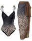 Fashion No. 1 Leopard Print Skirt Polyester Printed Knotted Beach Dress