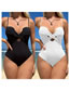 Fashion White Polyester Cutout One-piece Swimsuit