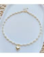 Fashion Gold Pearl Beaded Heart Necklace