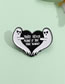 Fashion Black And White Alloy Cartoon Ghost Heart Brooch