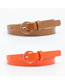 Fashion Orange Patent Leather Wide Belt With Pu Spray Paint Buckle