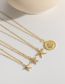 Fashion Round Pendant Copper Inlaid Zirconia Starfish Necklace