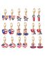 Fashion 10# Alloy Oil Drip American Flag Boot Earring Earrings