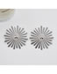 Fashion Silver Metal Shiny Sunflower Stud Earrings