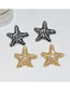 Fashion Black Alloy Diamond Starfish Stud Earrings