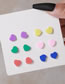 Fashion Color Colorful Resin Heart Earring Set