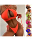 Fashion Fluorescent Yellow Solid Color Cutout One-piece Swimsuit