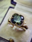 Fashion Gold Copper Set Square Diamond Ring
