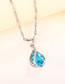 Fashion Blue Zirconium Droplet Necklace In Copper