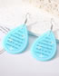 Fashion Water Drop Blue Letters Acrylic Print Drop Earrings