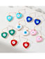 Fashion White Love Heart (bean Hook) Alloy Dripping Oil Heart Eye Earrings
