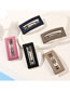 Fashion 8cm Square Spring Clip - Navy Blue Frosted Square Barrette