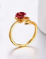 Fashion Gold Alloy Rose Open Ring