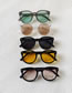 Fashion Black Frame Blush Resin Rice Stud Round Sunglasses