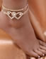 Fashion Silver Single Metal Diamond Heart Anklet