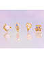 Fashion Hot Air Balloon Gold Plated Copper And Diamond Roller Coaster Ferris Wheel Earring Set