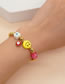 Fashion 2# Gold Plated Copper Beaded Conch Smiley Oil Drip Eye Bracelet