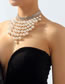 Fashion White K Metal Pearl Tassel Necklace