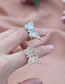 Fashion Silver Alloy Inlaid Zirconium Butterfly Ring