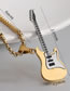 Fashion Gold 2 Belt Chain Stainless Steel Guitar Necklace