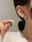Fashion A Pair Of Ear Clips (triangular Clips) Alloy Drip Oil Asymmetric Bunny Ear Clip