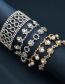 Fashion 6# Rhinestone Pearl Flower Bracelet Set
