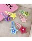 Fashion Green Five-pointed Star Resin Star Hairpin