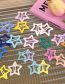 Fashion Pink Purple Orange Green Four-piece Set Alloy Hollow Five-pointed Star Hair Clip