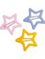 Fashion Three-piece Suit Of Pink Yellow And Purple Alloy Hollow Five-pointed Star Hair Clip
