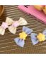 Fashion Pink Stars On Beige Background Three-dimensional Five-pointed Star Bow Hair Clip