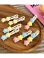 Fashion B Blue And Yellow Two Stars Plastic Star Hairpin