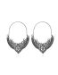 Fashion Silver Alloy Carved Heart Hollow Earrings