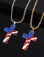 Fashion Gold Alloy Drip Oil Flag Earrings Necklace Set