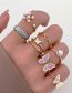 Fashion 6# Copper And Diamond Chain Open Ring