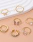 Fashion 6# Copper And Diamond Chain Open Ring