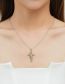 Fashion Gold Copper And Diamond Leaf Wrap Cross Necklace