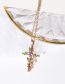 Fashion Silver Copper And Diamond Leaf Wrap Cross Necklace