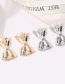 Fashion Silver Alloy Folded Candy Paper Bow Knot Earrings