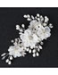 Fashion White Fabric Flower Pearl Hair Comb
