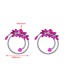 Fashion Green Alloy Diamond Layered Floral Round Stud Earrings