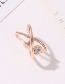 Fashion Rose Gold Copper And Diamond Cross Ring