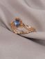 Fashion Sapphire Copper Inlaid Zirconia Flower Ring