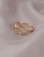 Fashion Sapphire Copper Inlaid Zirconia Flower Ring