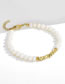 Fashion Gold Sterling Copper Pearl And Sliver Beaded Bracelet