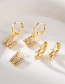 Fashion Golden 2 Copper Paved Cz Letter M Pendant Earrings